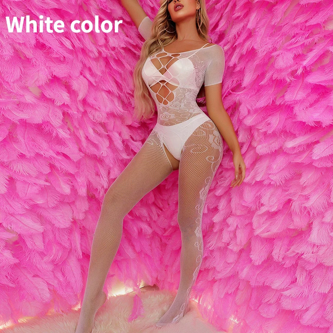 ผู้หญิงดอกไม้ชุดชั้นในเร้าอารมณ์ชุดนอนชุดกะลาสีเซ็กซี่Bodysuitsโปร่งใสงานแต่งงานNightgown Lady Clubwear Bodystockings