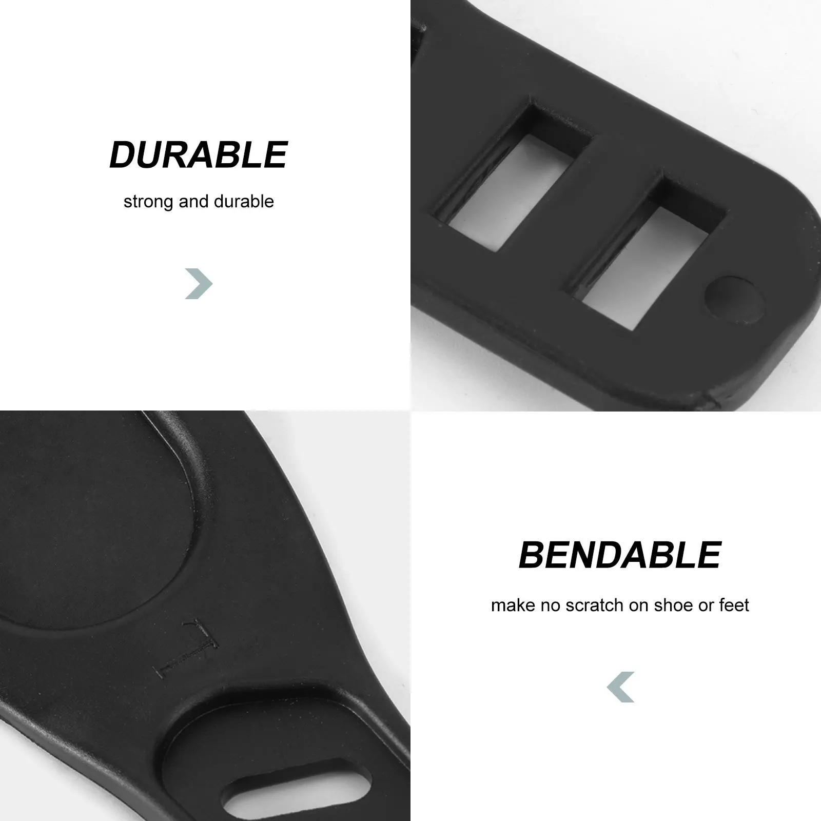 

4Pcs Lightweight Bike Pedal Straps Bendable Plastic Foot Bands No Scratch Gift for Cyclists Black Pedal Straps