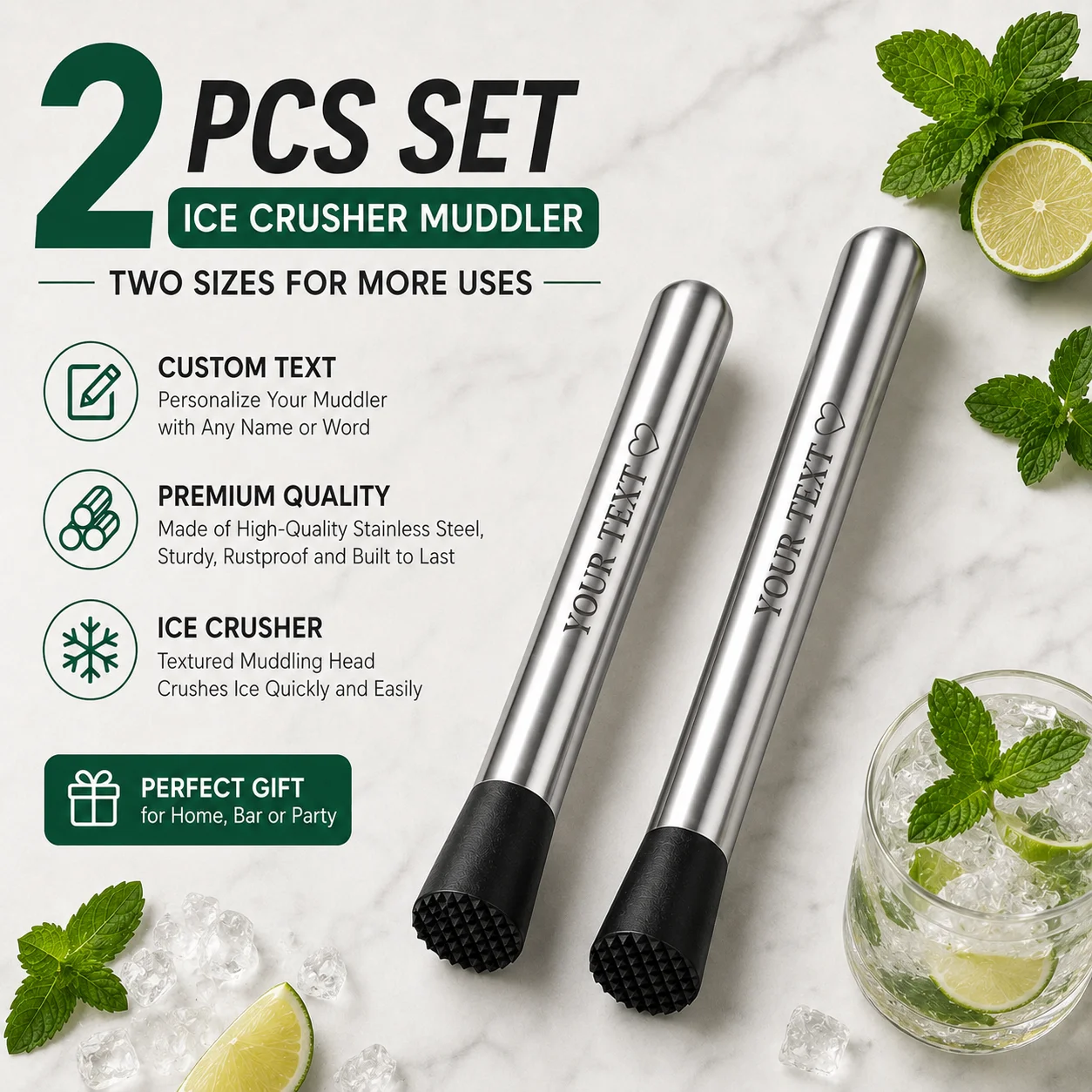 2Psc Broyeur à glace sur mesur - Kitchen Gadgets Made In Usa avis et prix