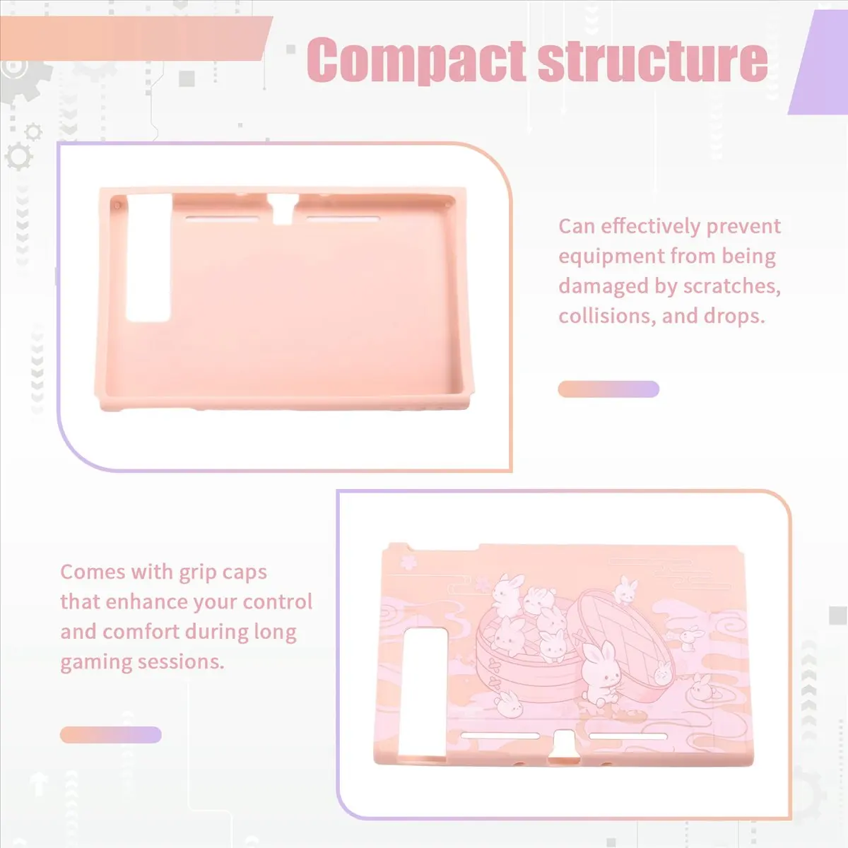 【ELEVATE LIFE】 Protective Case for Switch 2 Kawaii Cartoon Design Dockable Shell for Switch 2 Console