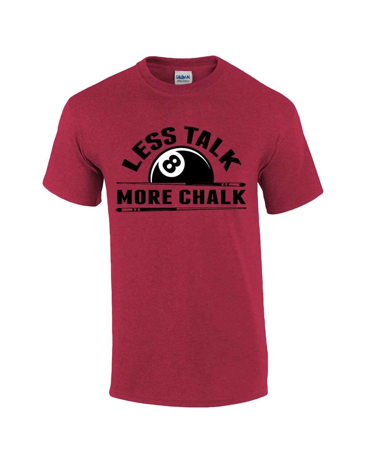 

Мужская забавная футболка для бильярда Less Talk More Chalk Pool Player
