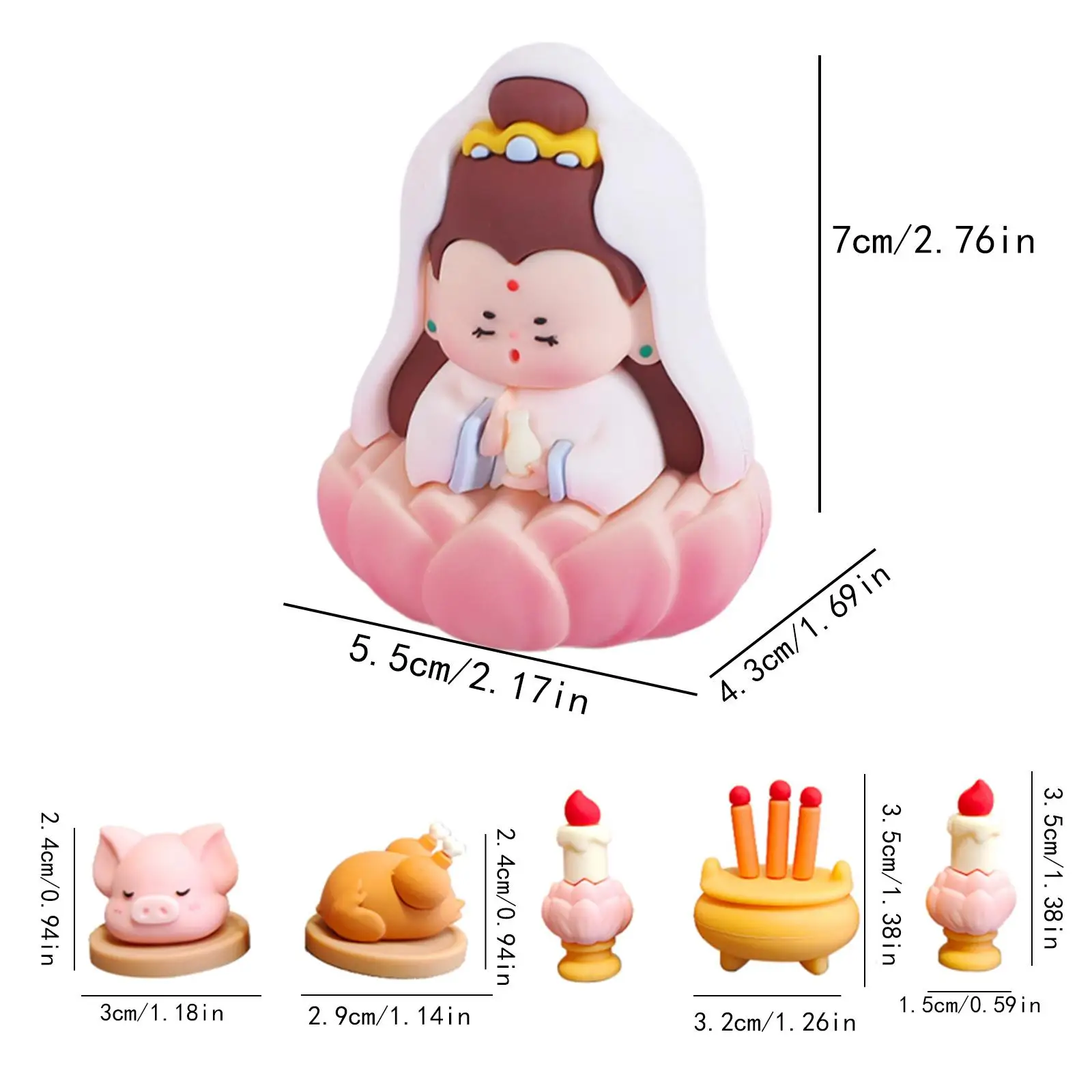 Chinese Mythological Figurine Car Dashboard Decorations Table Centerpiece Art Crafts Decorative Chinese God Statue Set for Wall