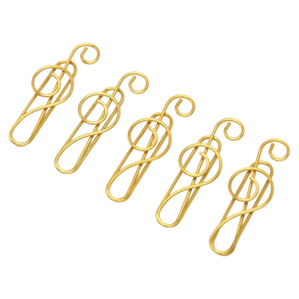 

100 Pcs Music Note Shape Fancy Paperclips Gold/ Green Anti Slip Small Paper Clips with Storage Box Plastic Covered Wire