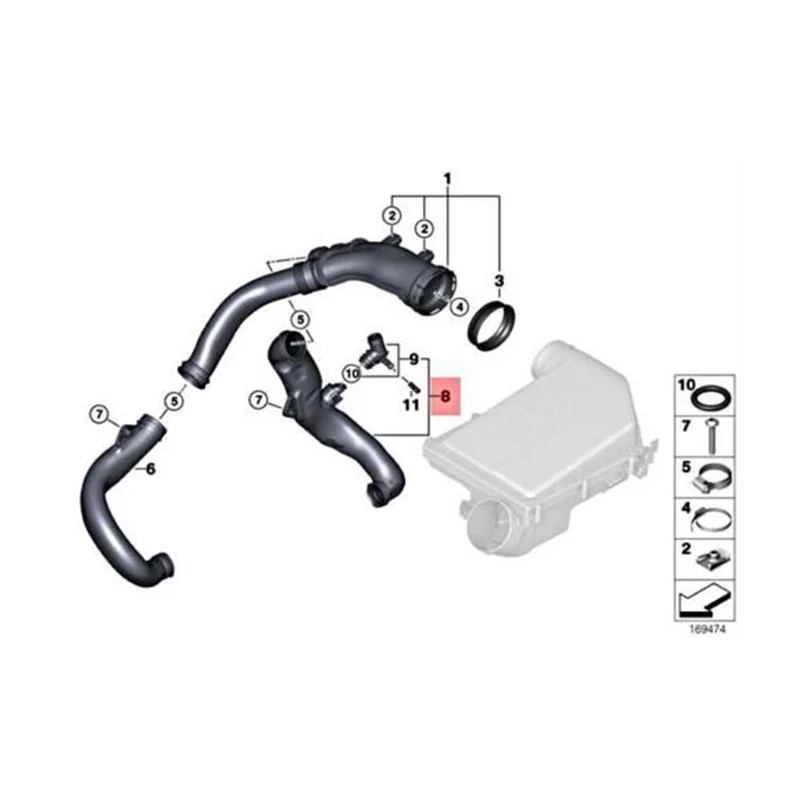 ABNG для BMW F01 F02, воздухозаборный шланг двигателя, воздухозаборный шланг двигателя 13717571348, высокая прочность, высокое качество