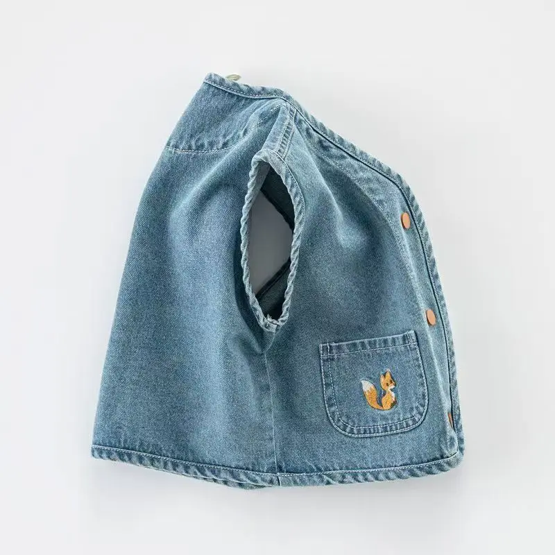 Children's Clothing for Boys and Girls Denim Vest New Baby Shoulder Jacket, Stylish Children's Spring and Autumn Clothing