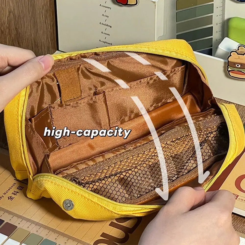 

Durable Large Opening Design Pen Bag Large Capacity Portable Pencil Case Multi-functional Stationery Pouch Students Gift