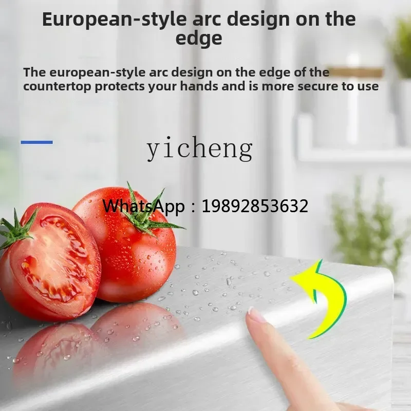 Z1 stainless steel charging table commercial countertop kitchen console sliding door locker chopping board white steel