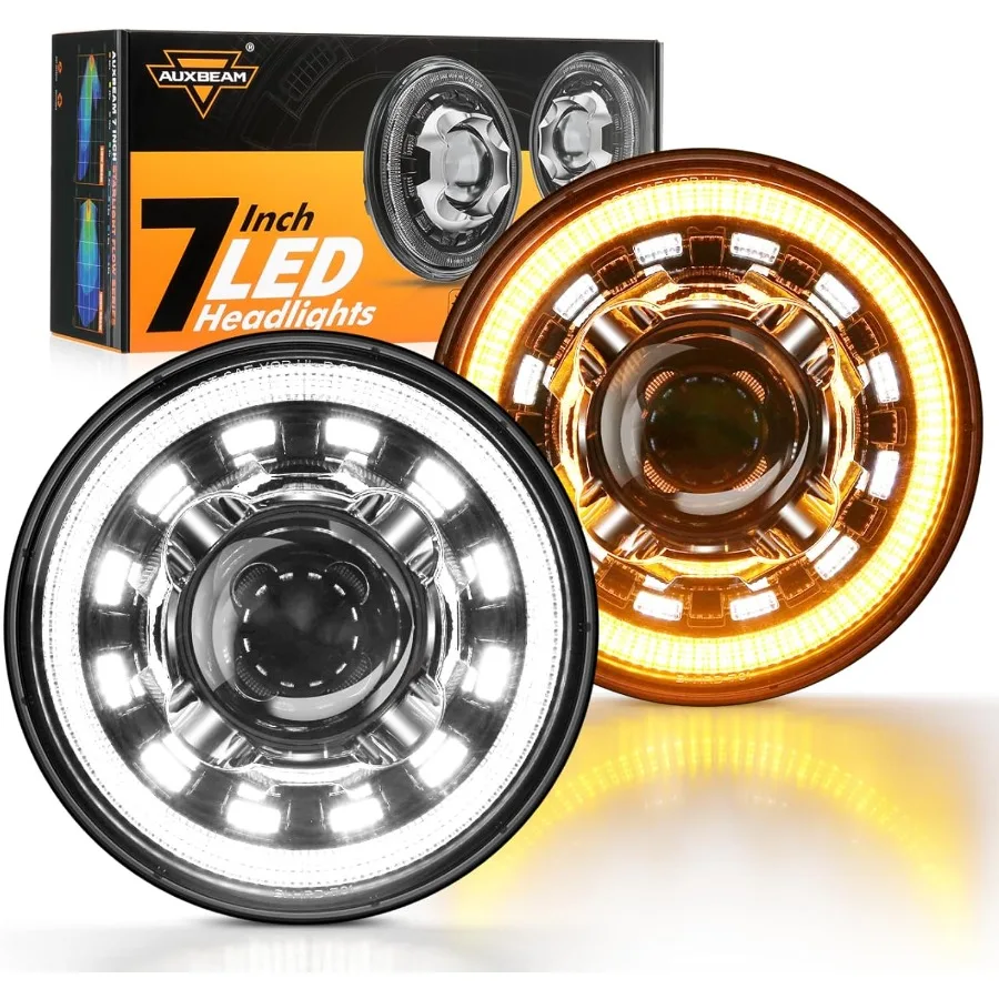 

7-дюймовые светодиодные фары H6024 с указателем поворота DRL, дальний ближний свет, 7-дюймовые круглые фары, совместимые с Jeep Wrangler JK TJ 19972017 гг.