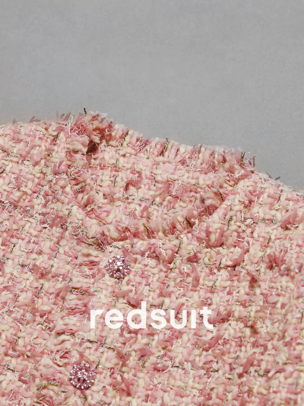 New Autumn winter cotton premium warm slimming powder butterfly yarn coarse tweed jacket Custom size