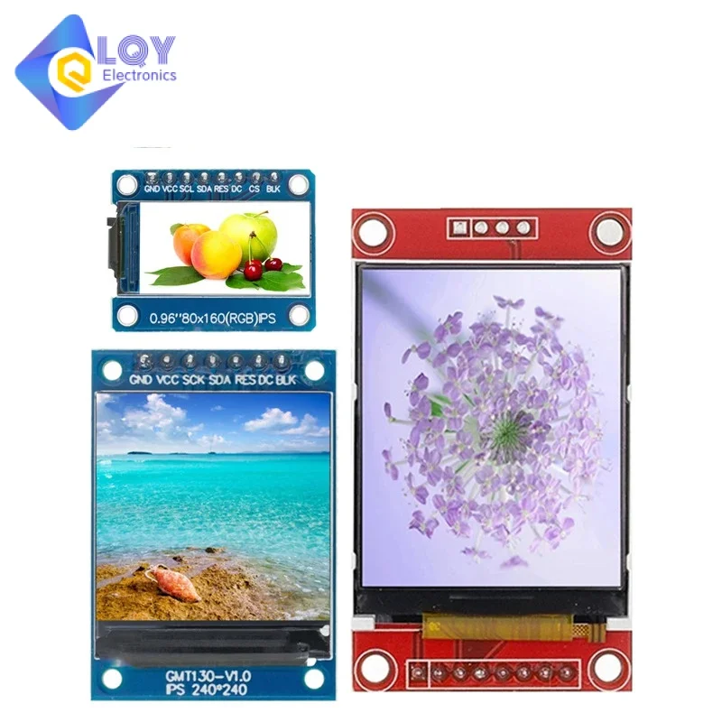 

LQY TFT Display 0.96/1.3/1.44/1.8 Inch IPS TN 7P SPI HD 65K Full Color LCD Module ST7789 ST7735 Drive IC 80*160 For Arduino