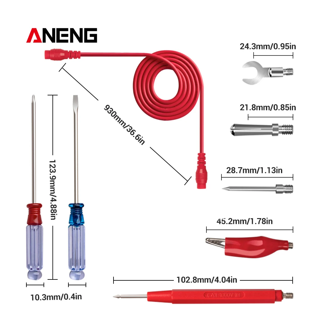 18 In1 Multimeter Probes Kit with Screwdriver Thin Tip Needle Multimeter Cable Multimeters Line Electronic Test Leads Kit