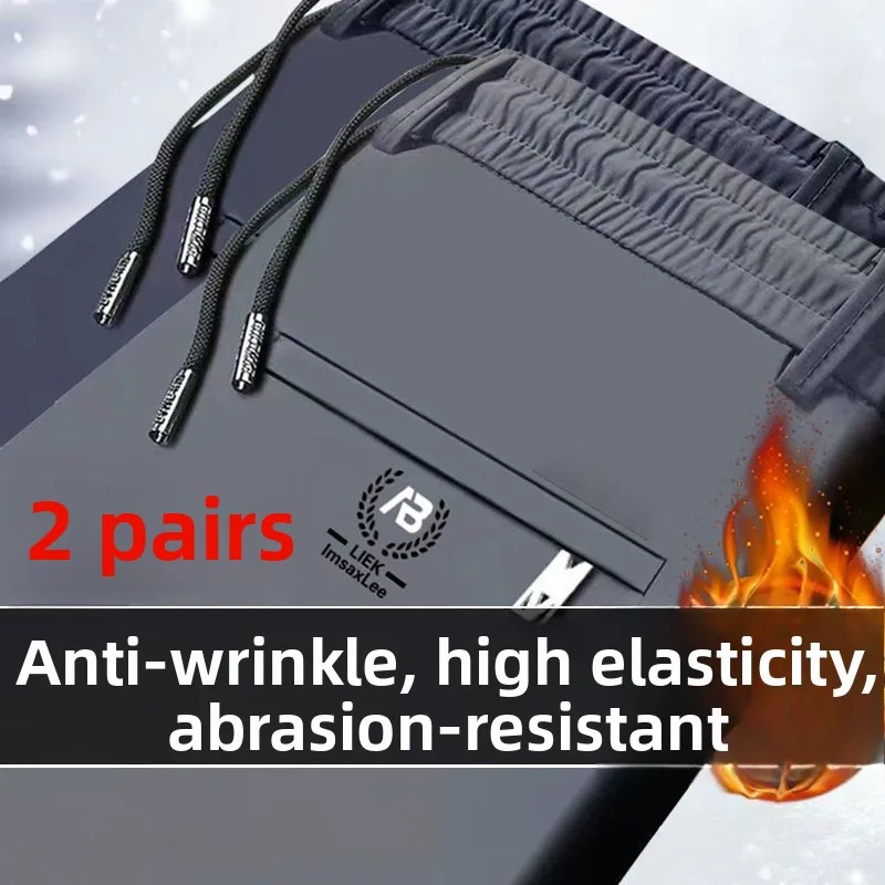 

Men's Casual Fce Lined Long Pants Busin Straight Leg Sport Trousers Autumn Winter Thiened Loose Faion Urban Sle