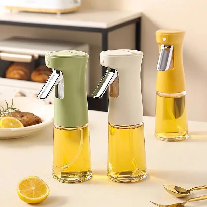 240ml garrafa de spray de óleo de vidro atomizado fritadeira de ar garrafa de spray de óleo cozinha ferramenta imprensa tipo fritadeira de ar spray garrafas de óleo