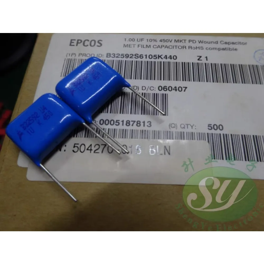10 шт. EPCOS 1,0 мкФ/450 В 1 мкФ 1u0 105 новый пленочный конденсатор 15 мм B32592S6105K
