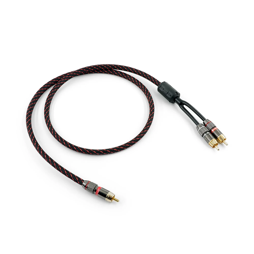 1pcs HIFI RCA  CANARE L-4E6S Y Adapter Audio Cable Subwoofer Cable 1 RCA to 2 RCA audio cable / 0.5M- 5M NO1023