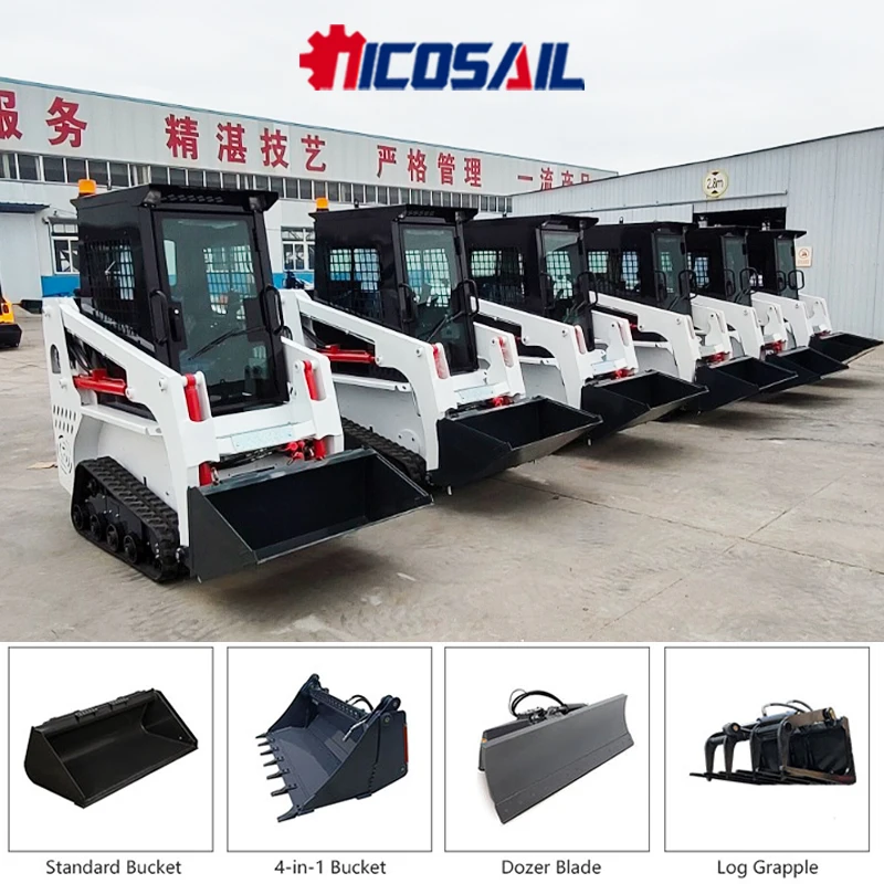 

Powerful 4 Wheel Skid Steer Loader JC25 CE Certified Euro 5 Heavy Duty Construction Loader