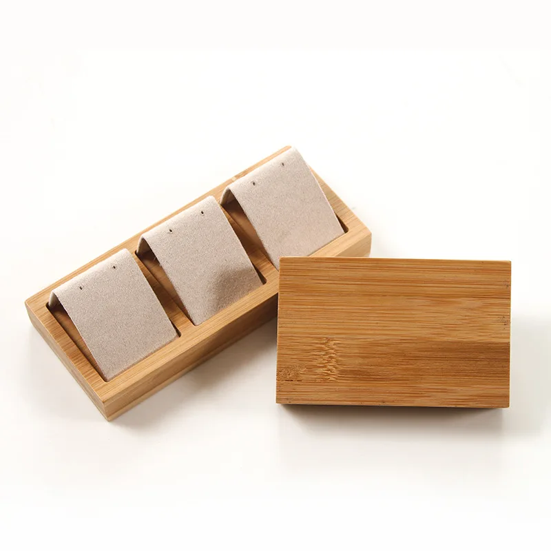 Bamboo Stud Earrings Wooden Earrings Storage Rack Earrings Pendant Display Props Multiple Optional Stud Holders