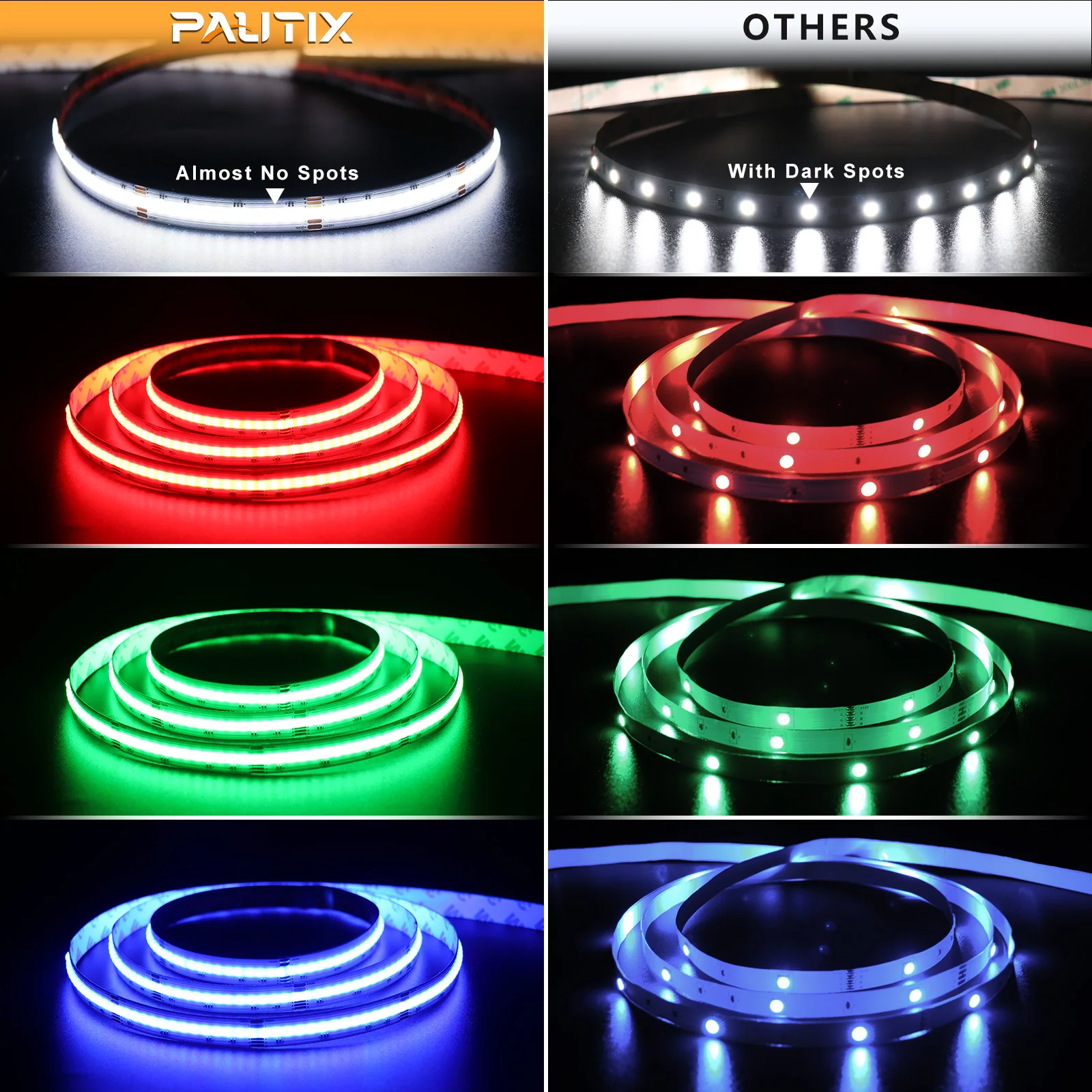 Imagem -03 - Gingow-rgbw Cob Led Strip Lights Alta Densidade Multicolor Fita Flexível Branco Quente e Frio Luz Regulável Rgbw Ra90 24 v 12v 896leds por m