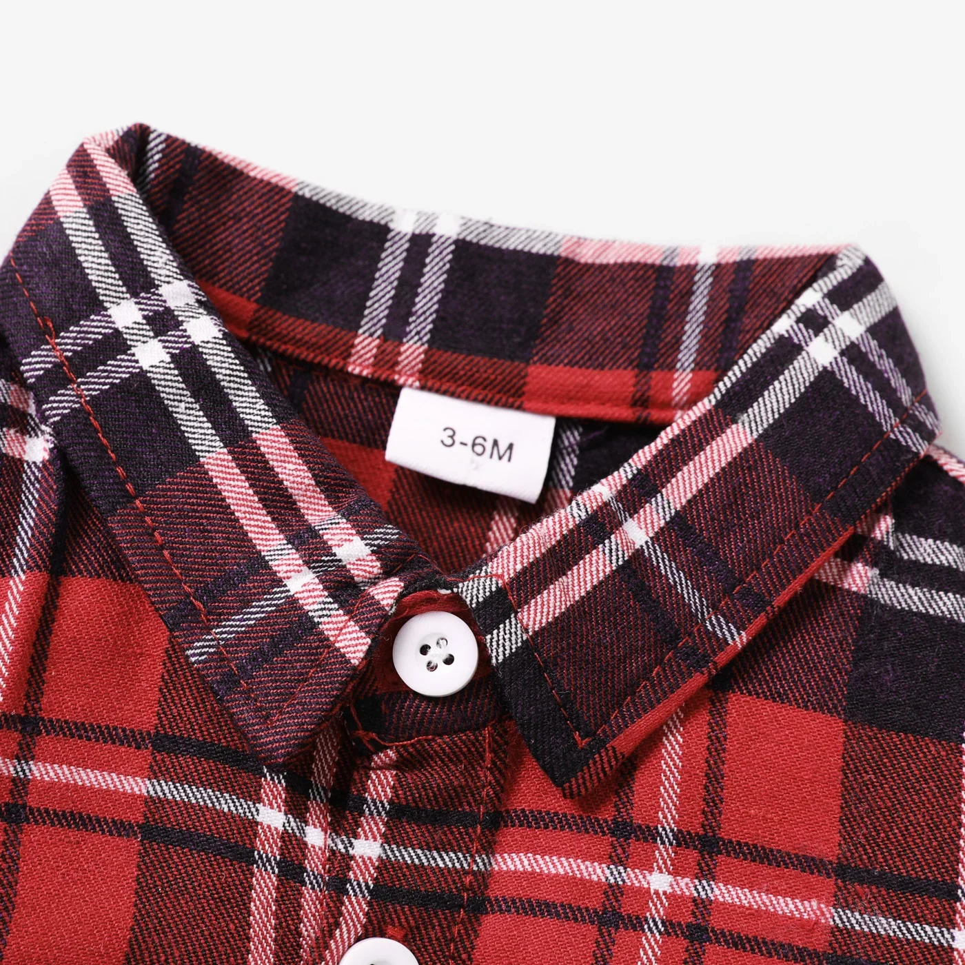 PatPat Baby Boy/Girl Classic Grid/Houndstooth Collar Long Sleeves Shirt Full print Classic Suitable for Autumn Season