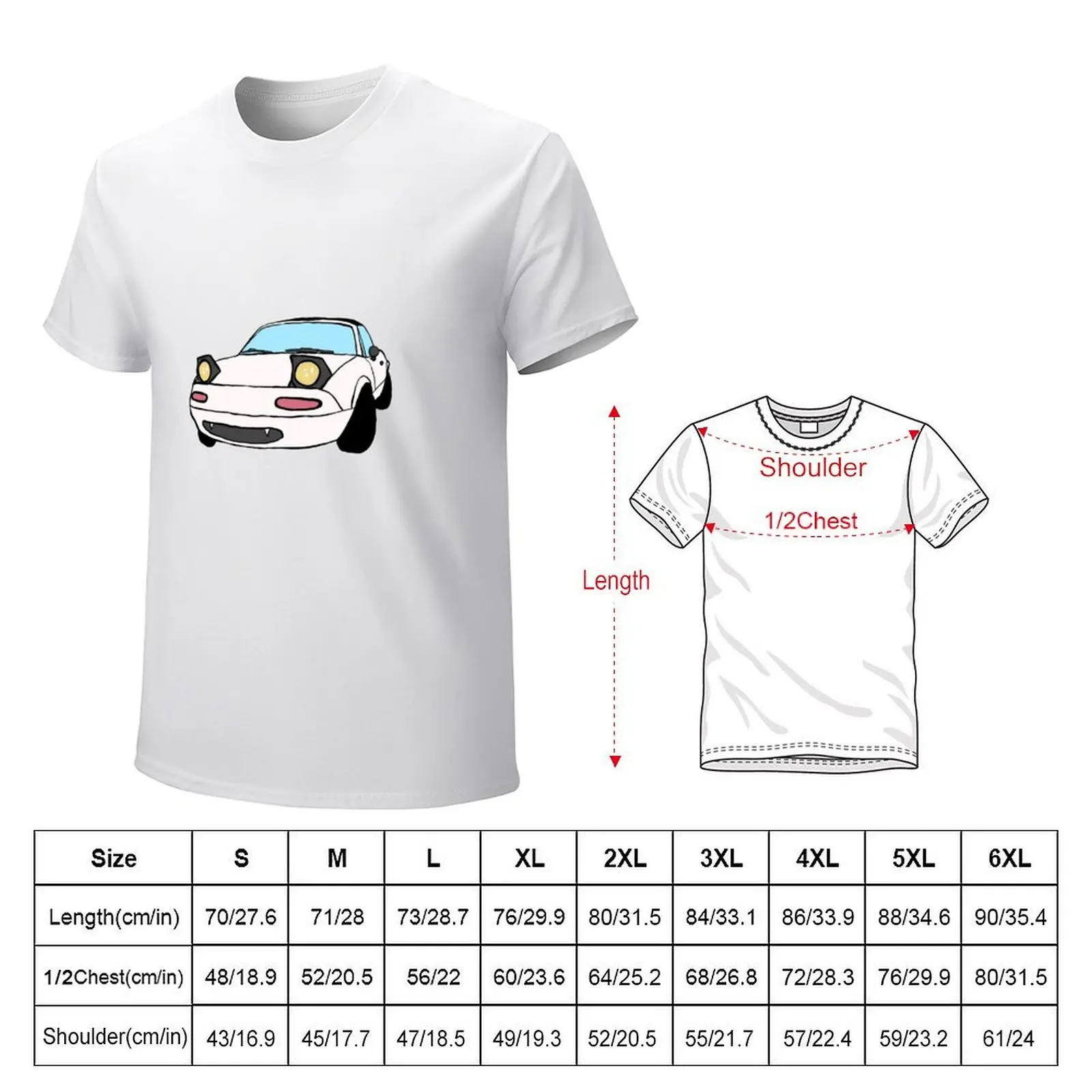 Miata with Popups T-Shirt oversizeds summer tops quick-drying cute clothes Men's clothing