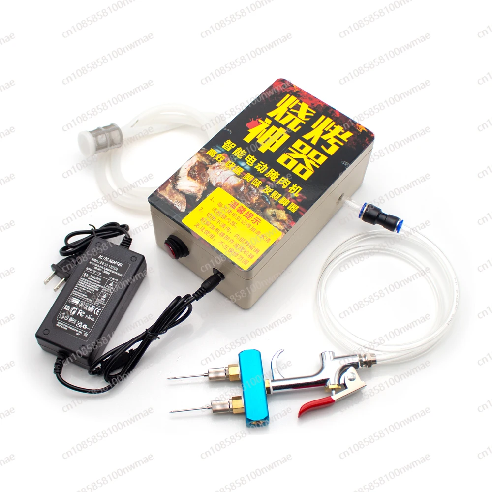 Electric High Pressure Bacon Pump Gun Meat Saline Syringe Pump Food Grade Electric Injector Meat Processor 60W With 10Pcs Needle