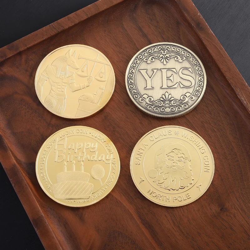 نعم أو لا تذكارية عملة تذكارية عملات غير عملة لعبة الدعامة تحدي عملات عيد الميلاد المجموعة #4