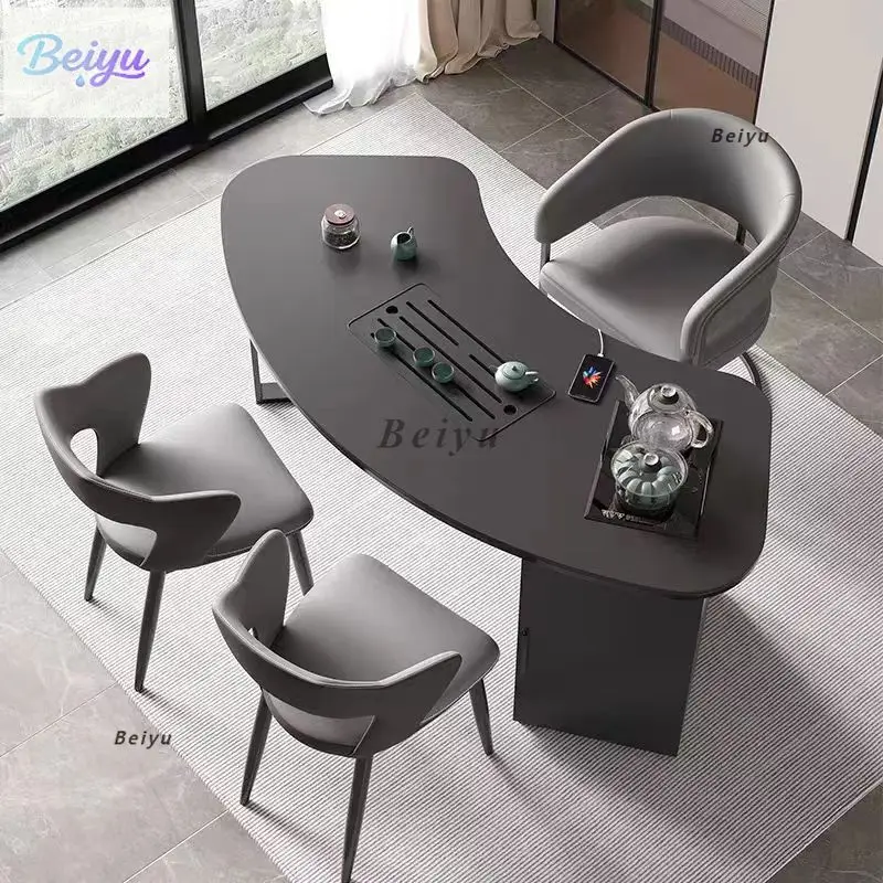 

Итальянский минималистичный балкон, каменная плита, чайный столик, светильник, роскошный постмодернистский чайный столик и стул, комбинация 1,4 метра, новый домашний чай