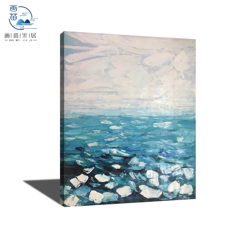 

Large Sky and Sea Original Canvas Marine Navy Level Large Sea Art Scene Oil Hand Painting