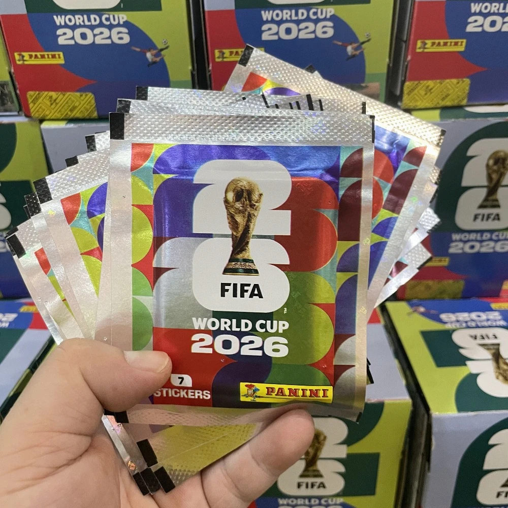 Adesivos Colecionáveis Panini FIFA 2026 Copa do Mundo Caixa Completa com 50 Pacotes, Adesivos de Futebol para Colecionadores, Presente Souvenir para Fãs de Futebol