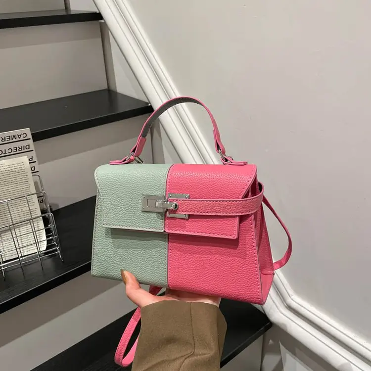 

Новая женская сумка-кроссбоди 2026 года: простая, вместительная, французский стиль, с цветными вставками, маленькая квадратная, на плечо, портативная