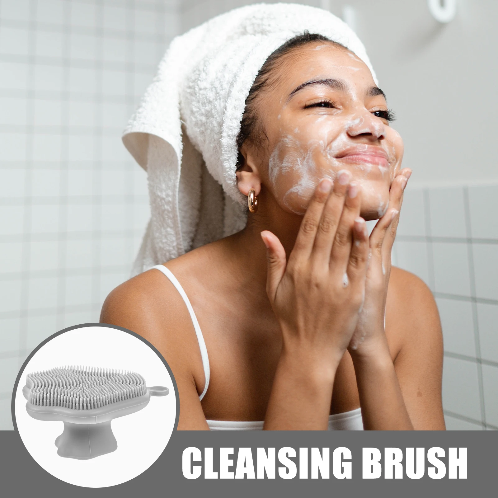 Sikat Pembersih Abu-abu Bulu Silikon Lembut Penggosok Wajah Alat Pijat Wajah Exfoliator Pembersih Dalam untuk Pria Pembersih Wajah