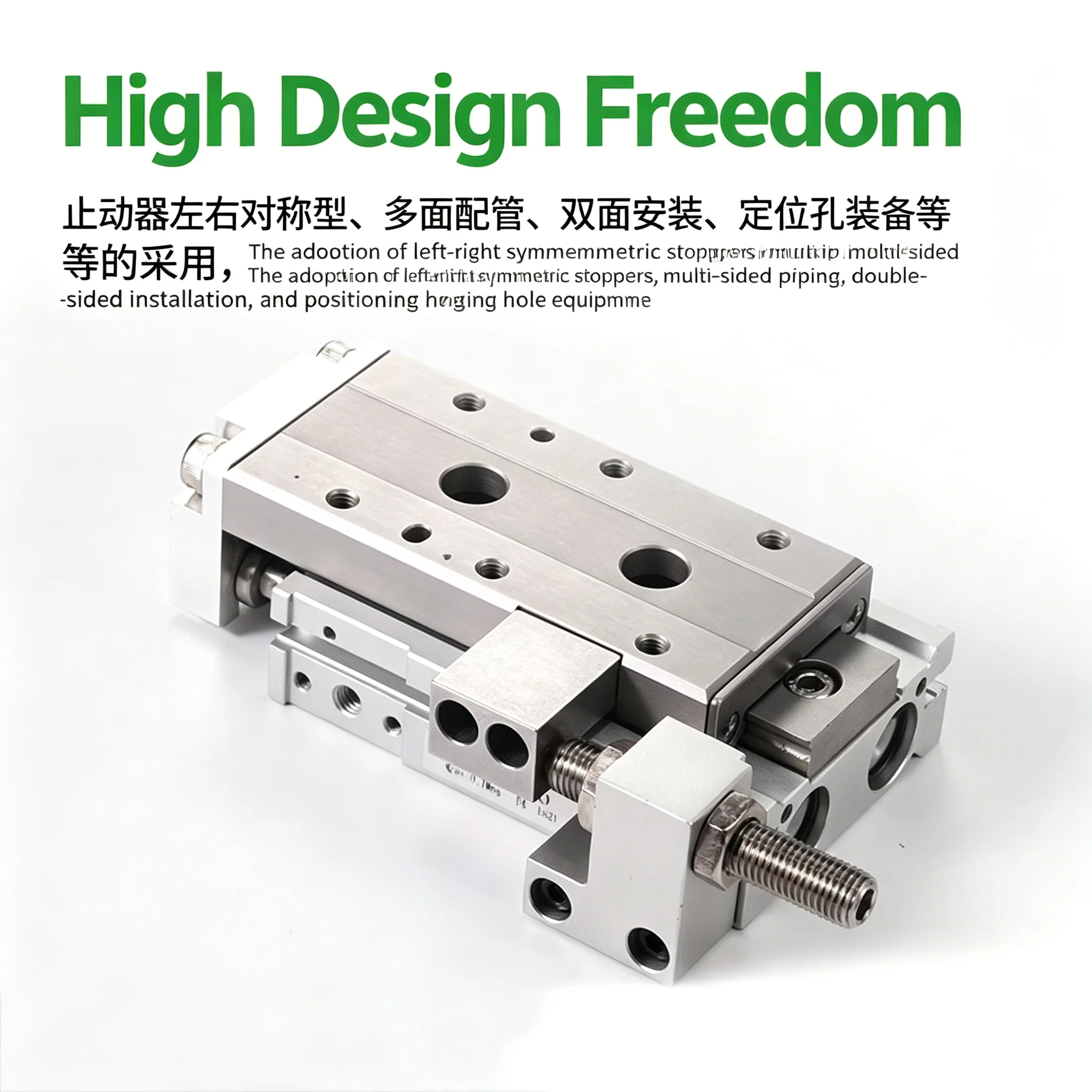 Stroke Double ActingAir Slide Table Cylinder Pneumatic Linear Cylinder LCG6 8 12-10 20 30 40 50 75 100mm