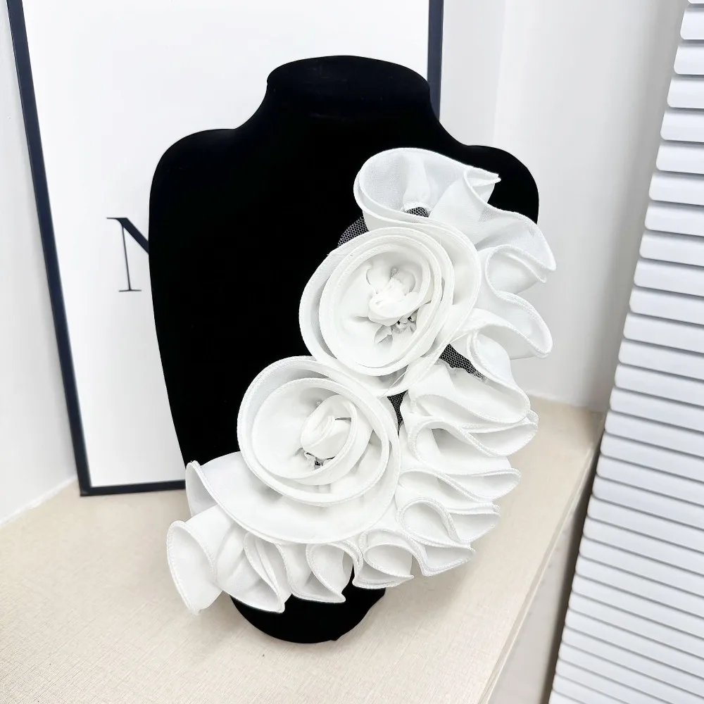 Décoration florale en forme de fleur 3D Dacron, patch floral simple, décoration de vêtements