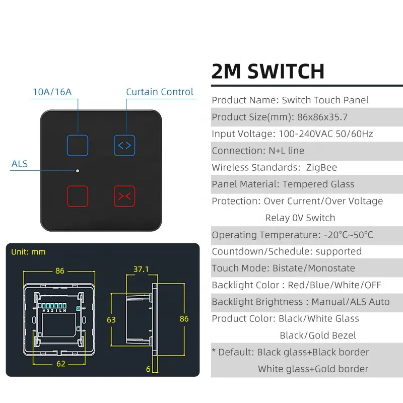 

2025Indian Tuya Smart Living Zigbee Light Fan Wall Outlet Combo Switch Glass 16A 240V App Control Power Failure Memory Timer