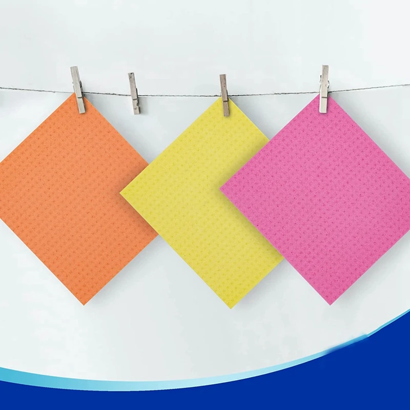 Reusable Dish Cloths Cellulose Sponge Cloth For Kitchen, Absorbent Cleaning Cloth, Multi Colors