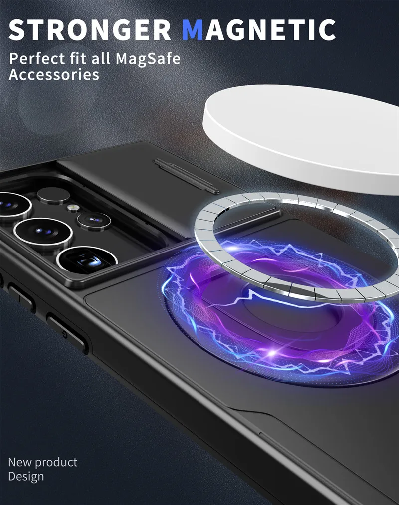 Ring Holder Shockproof Armor Case For Samsung Galaxy S23 Ultra S23 Plus S23FE S 23 FE Magsafe Wireless Charge Magnetic Cover