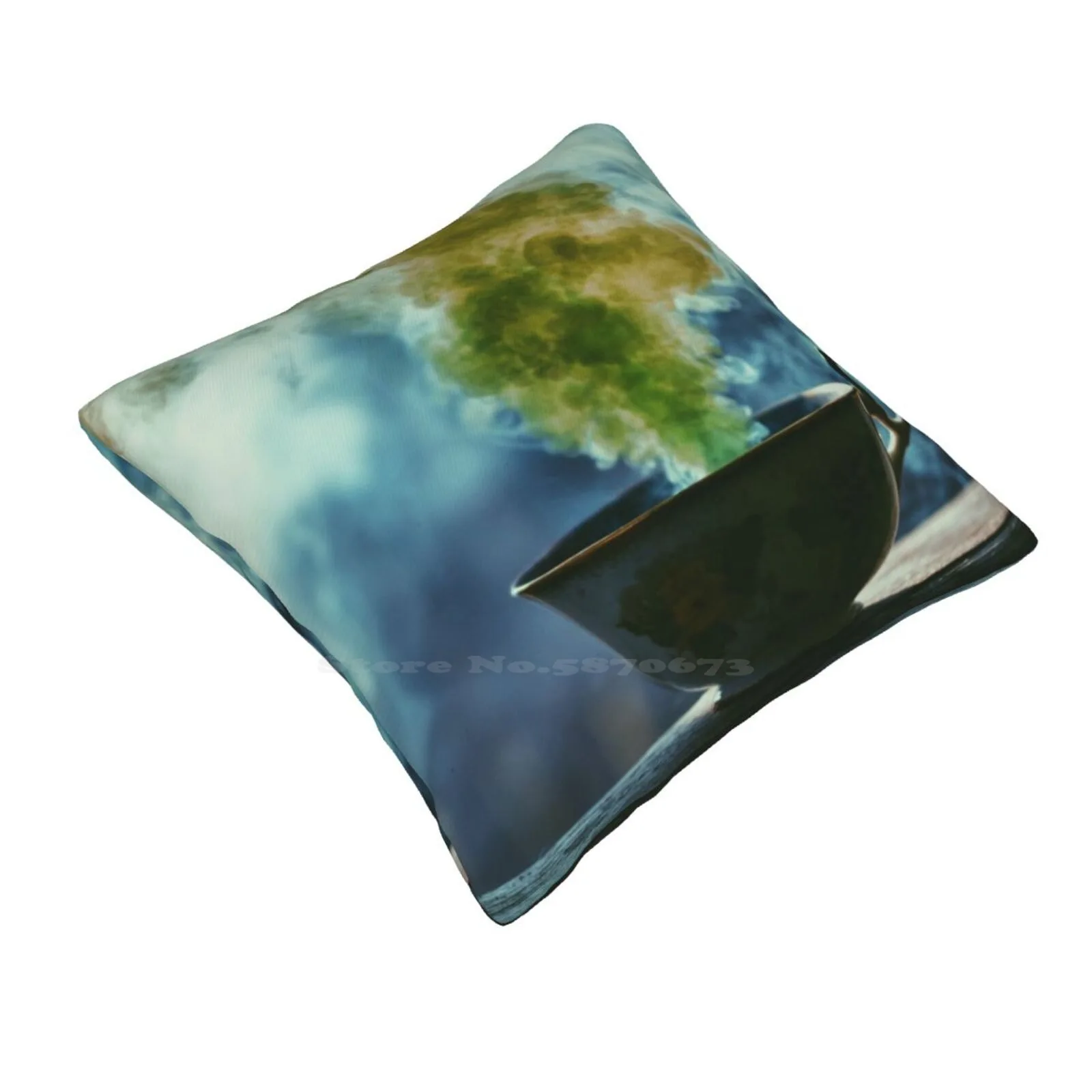 The Mist Pillows Case Bedroom Home Decoration Smoke Mist Fog Green Moody Surreal Dark Still Life Tea Cup Vintage Dreamy