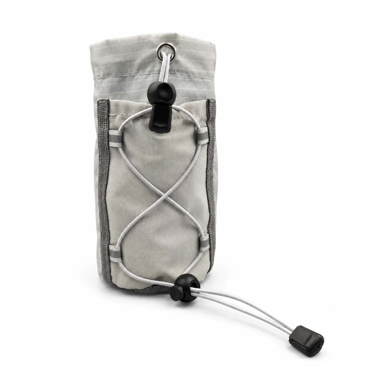 Gray Backpack Shoulder Strap Pouch Lightweight Water Bottle Phone Holder for Hiking Travel Camping and Daily Carry