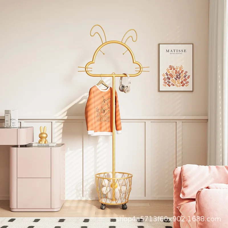 

Floor-to-ceiling light luxury household simple vertical cute bedroom clothes storage shelf