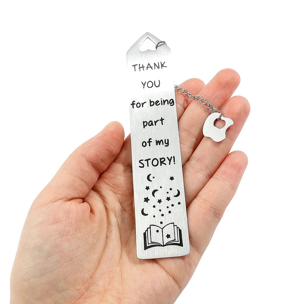 Stainless Steel Metal Bookmarks Thank You for Being Part of My Story Book Marks for Lover Gifts Reading Study OfficeSupplies