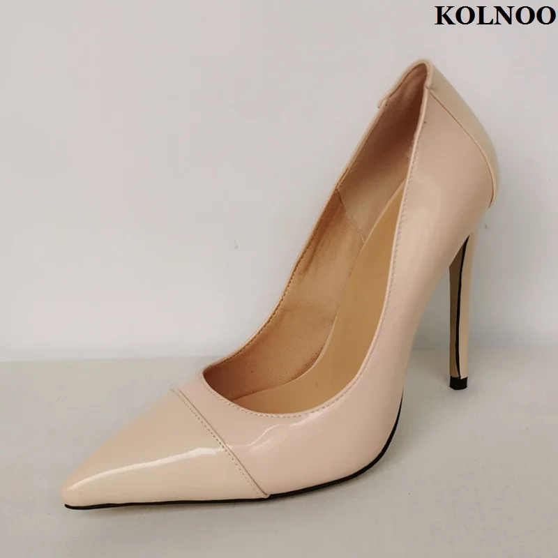 Kolnoo New Simple Style Real Pictures Ladies High Heels Pumps Patent Leather Career&Office Evening Party Fashion Hot Sales Shoes