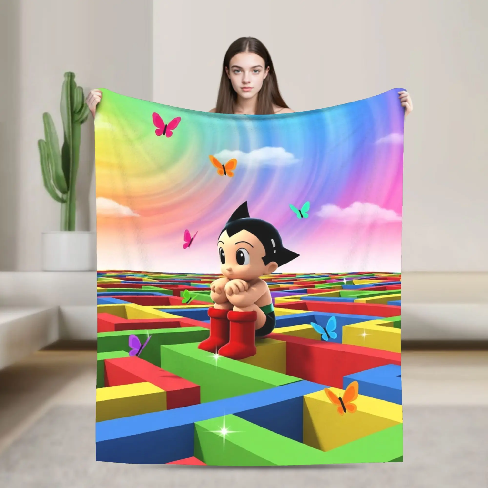 Astroboy Astro Boy Anime Blanket  Fleece Funny Warm Throw Blankets for Bedspread  Winter