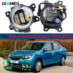 2 X Car Front LED Angel Eye Fog Light DRL For Dacia Renault Logan 2004-2023 Adjustable 30W Fog Daytime Running Lamp H11
