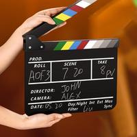 N2W Reusable Film Clapper Board Video Scene Clapperboard for Directors and Cinematographers 10x12Inch Black