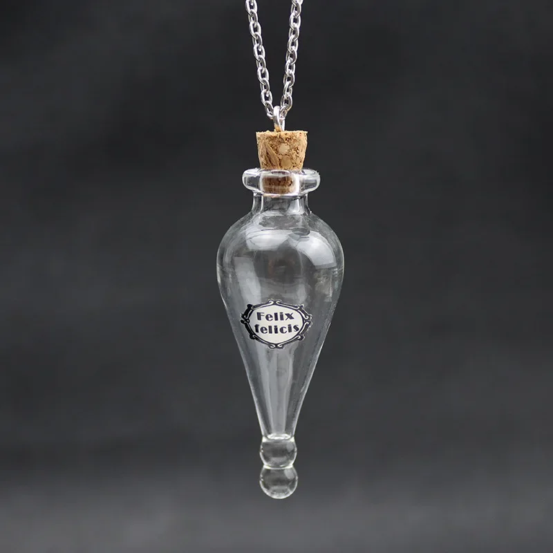 Vintage Magic Glass Bottle Pendant Necklace