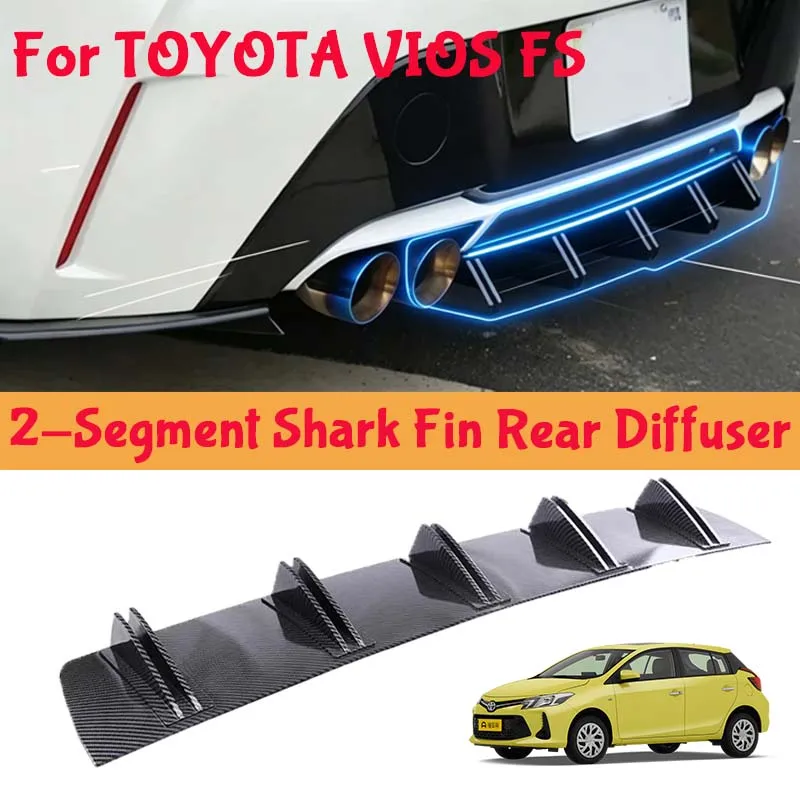 For TOYOTA VIOS FS Shark Fin Rear Diffuser Split Chassis Spoiler Auto Aerodynamic Parts Aerodynamic Modification