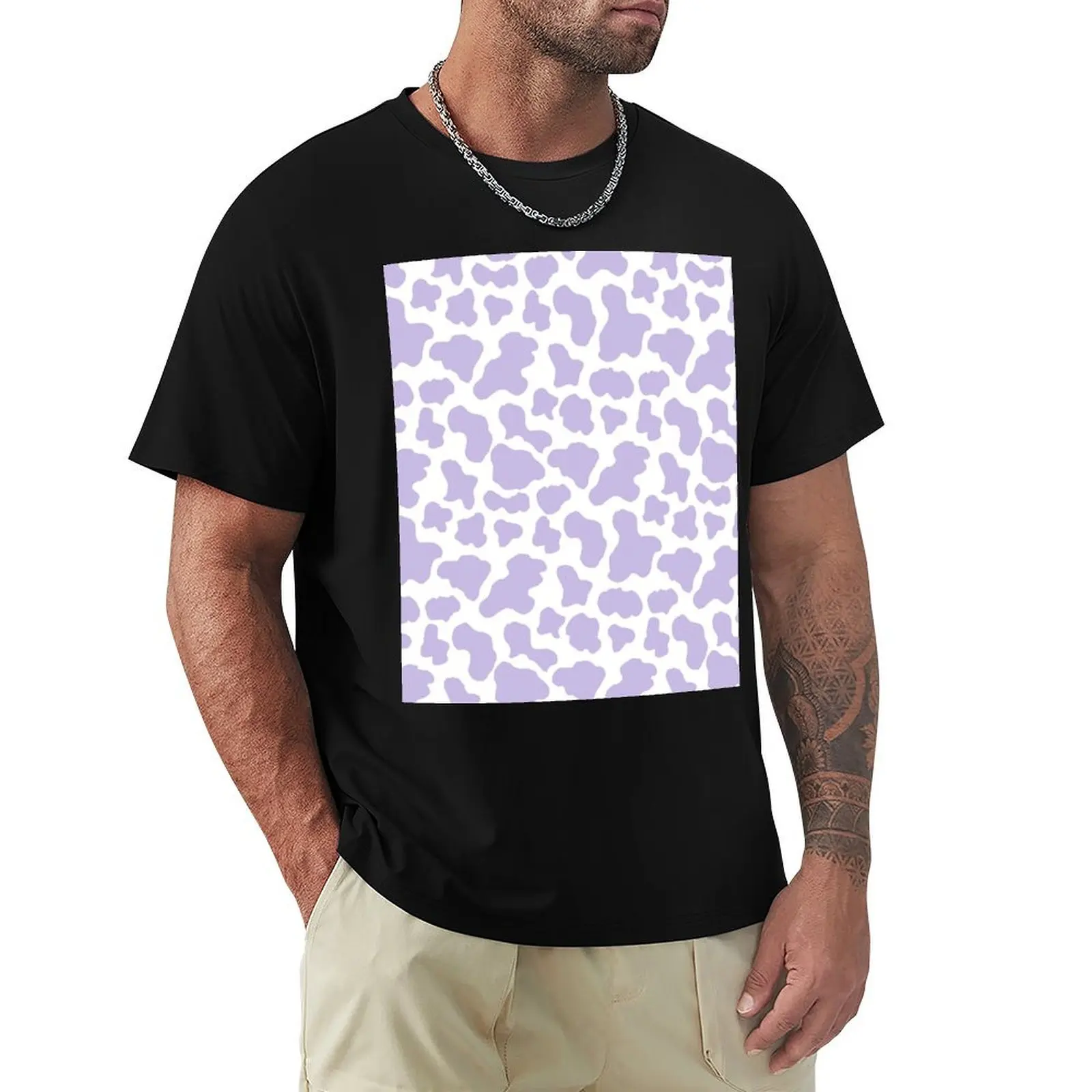 

Pastel purple cow print aesthetic pattern T-Shirt summer shirt aesthetic clothes luxury clothes men
