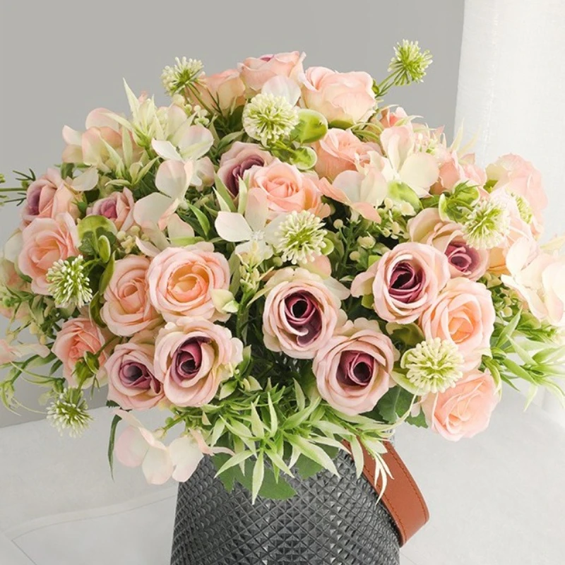 

Artificial Flowers Silk Roses Wedding Wreath Home Room Table Festival Decor Bridal Bouquets Outdoor Yard Garden DIY Gifts Cheap