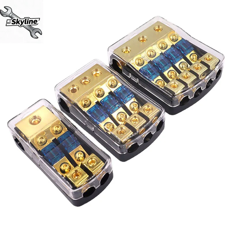 Car Audio Power Splitter Fuse Holder Stereo AFS Style Retrofit Fuse Adapter Junction Box 60A Fuse Blade Distribution Block