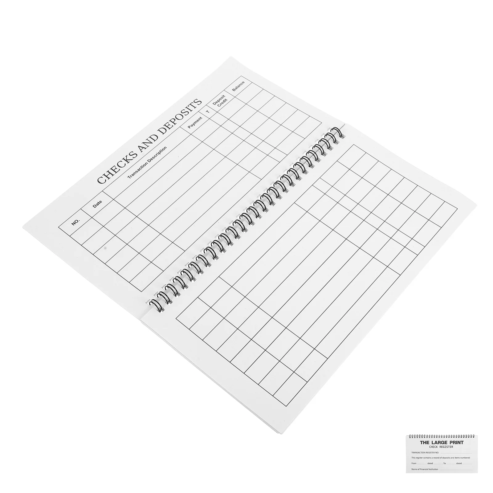 Libro planificador de seguimiento financiero, cuaderno portátil de gestión de gastos encuadernados en bobina para uso comercial de presupuesto mensual diario